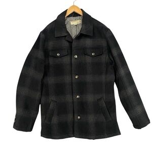 Utex Wool Blend Button Down Insulated Plaid Coat/Jacket – Men’s Large